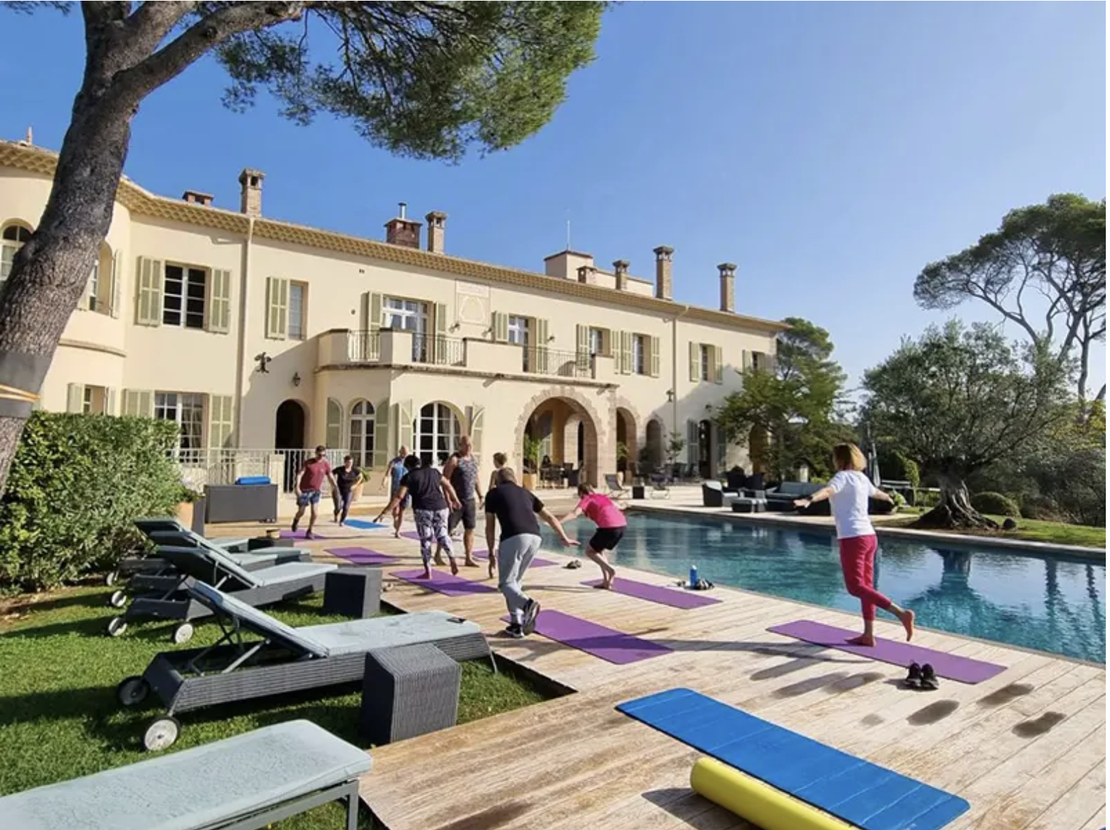 Yoga at the chateau